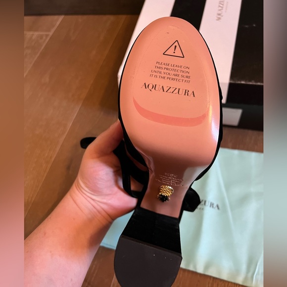 AQUAZZURA Mira velvet Platform sandals 39.9 - NEW WITH BOX - Picture 6 of 6